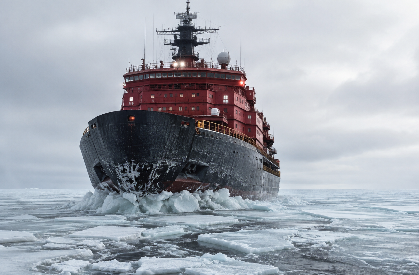 Un brise-glace naviguant dans l’Arctique canadien, où Ottawa accélère ses investissements en brise-glaces, satellites et infrastructures.