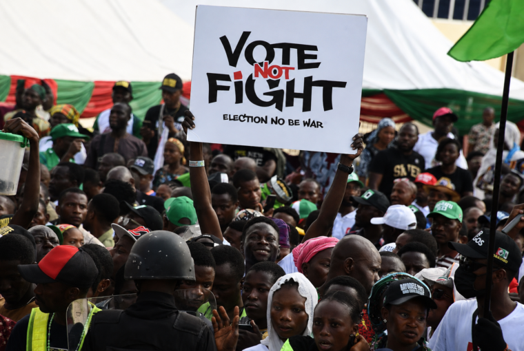 Réunion de campagne présidentielle au Nigeria.