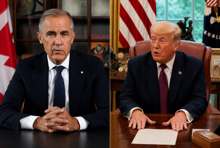 Le premier ministre canadien Mark Carney et le président américain Donald Trump.