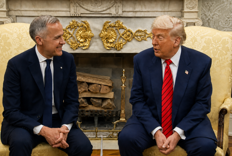 Donald Trump et Mark Carney dans le Bureau ovale, à Washington.