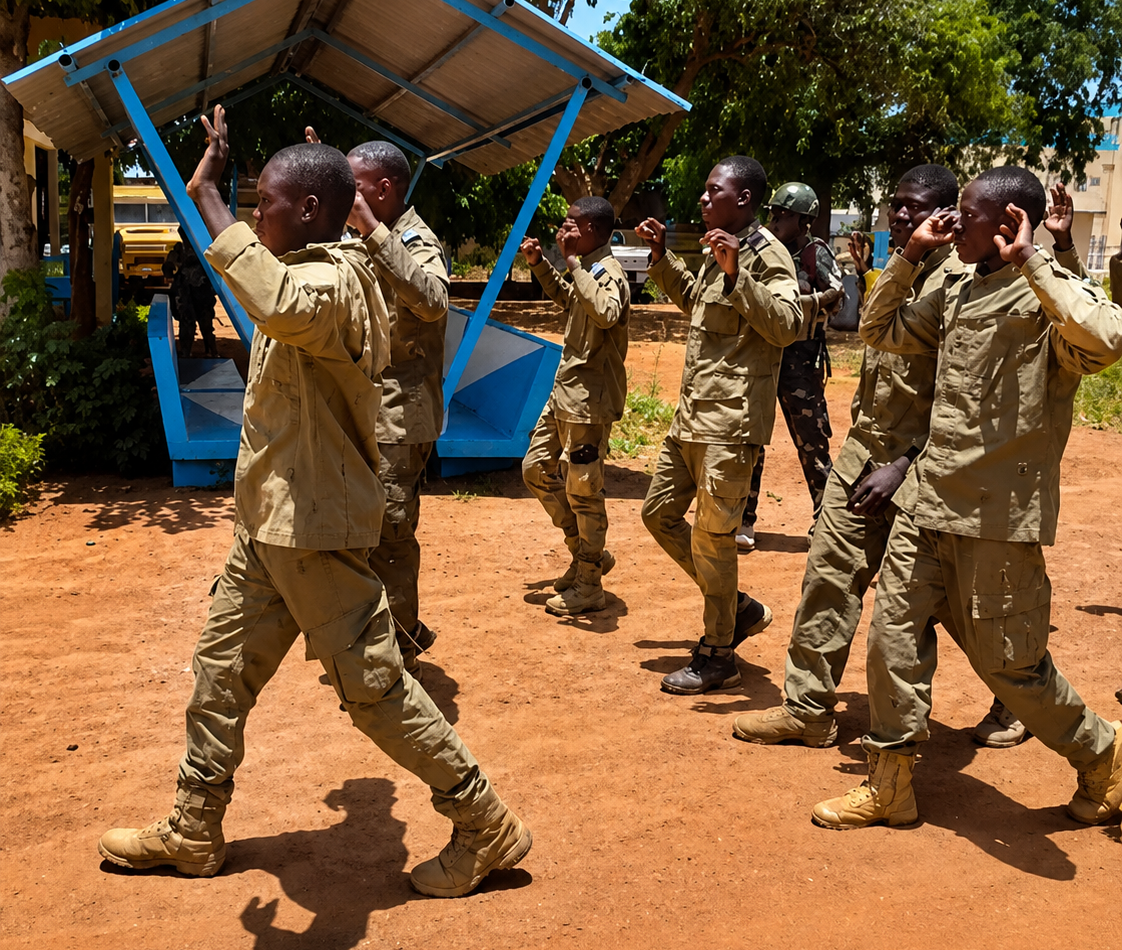 Arrestation d'un commando de mutins lors de la tentative de coup d'État à Niamey, Niger, 29 août 2026 © The Atlantic …